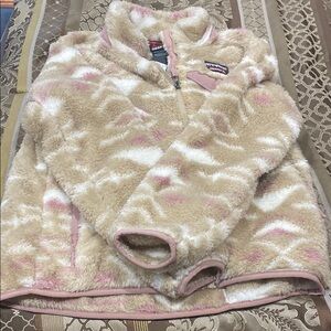 Cozy Gerry Womens Fleece Jacket - Cream and Pink